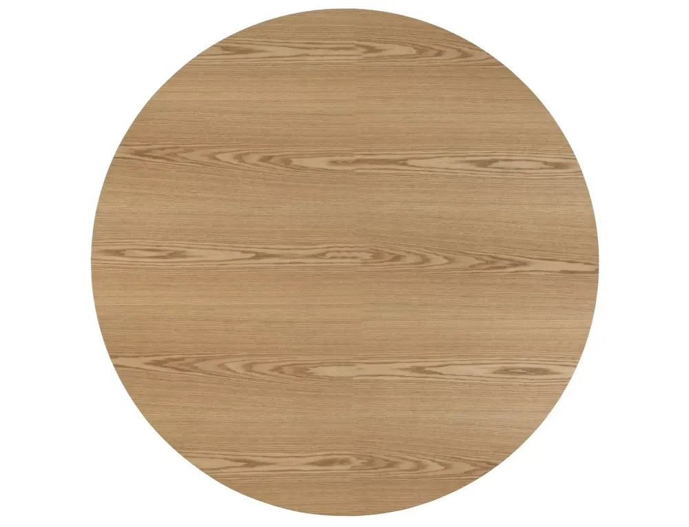 Masa rotunda din MDF+Furnir de stejar Maro si MDF Bej D100xH75cm Angel