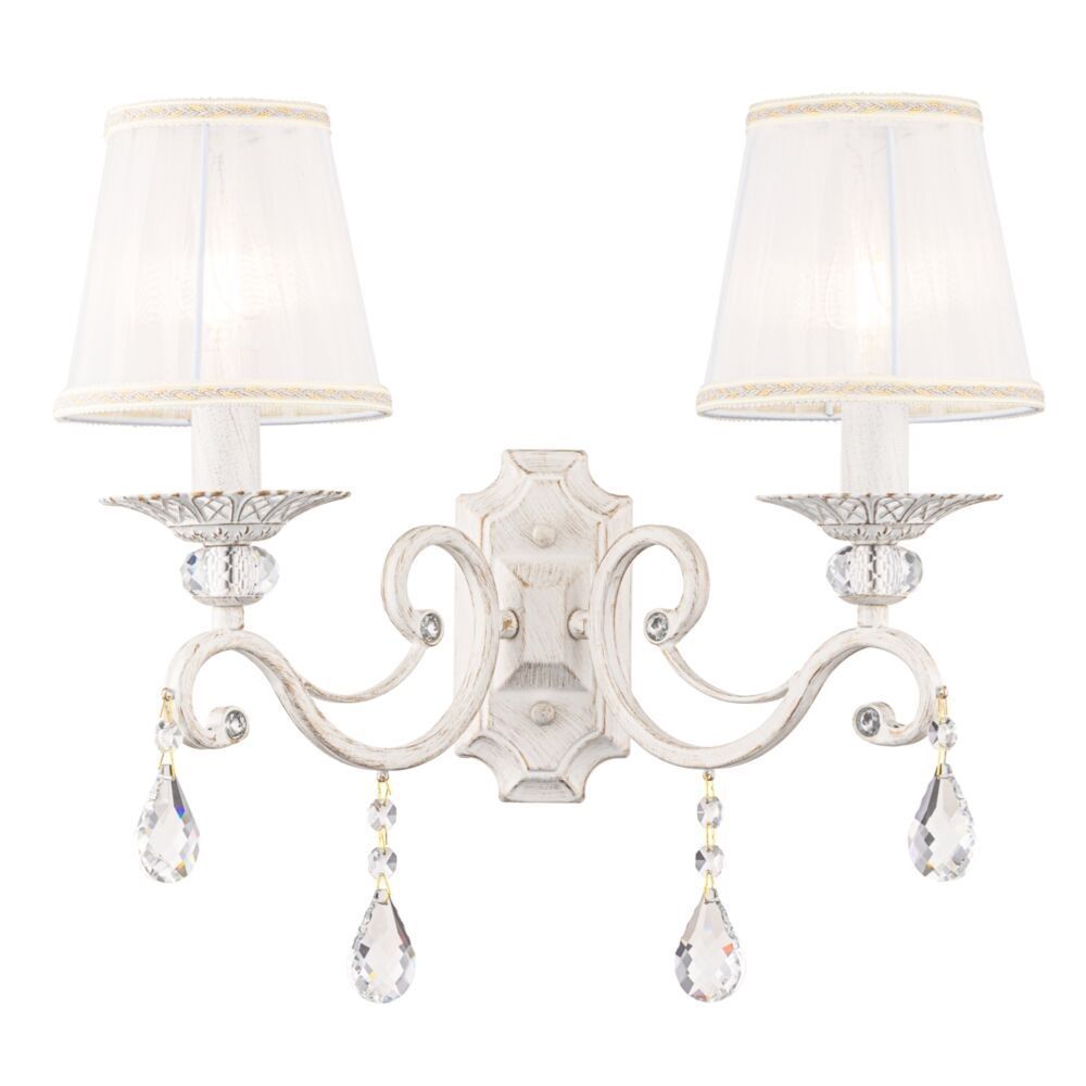Aplica de perete din Organza Alb cu 2 becuri L39x25xH39cm Grace
