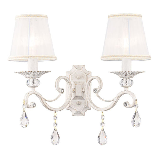 Aplica de perete din Organza Alb cu 2 becuri L39x25xH39cm Grace