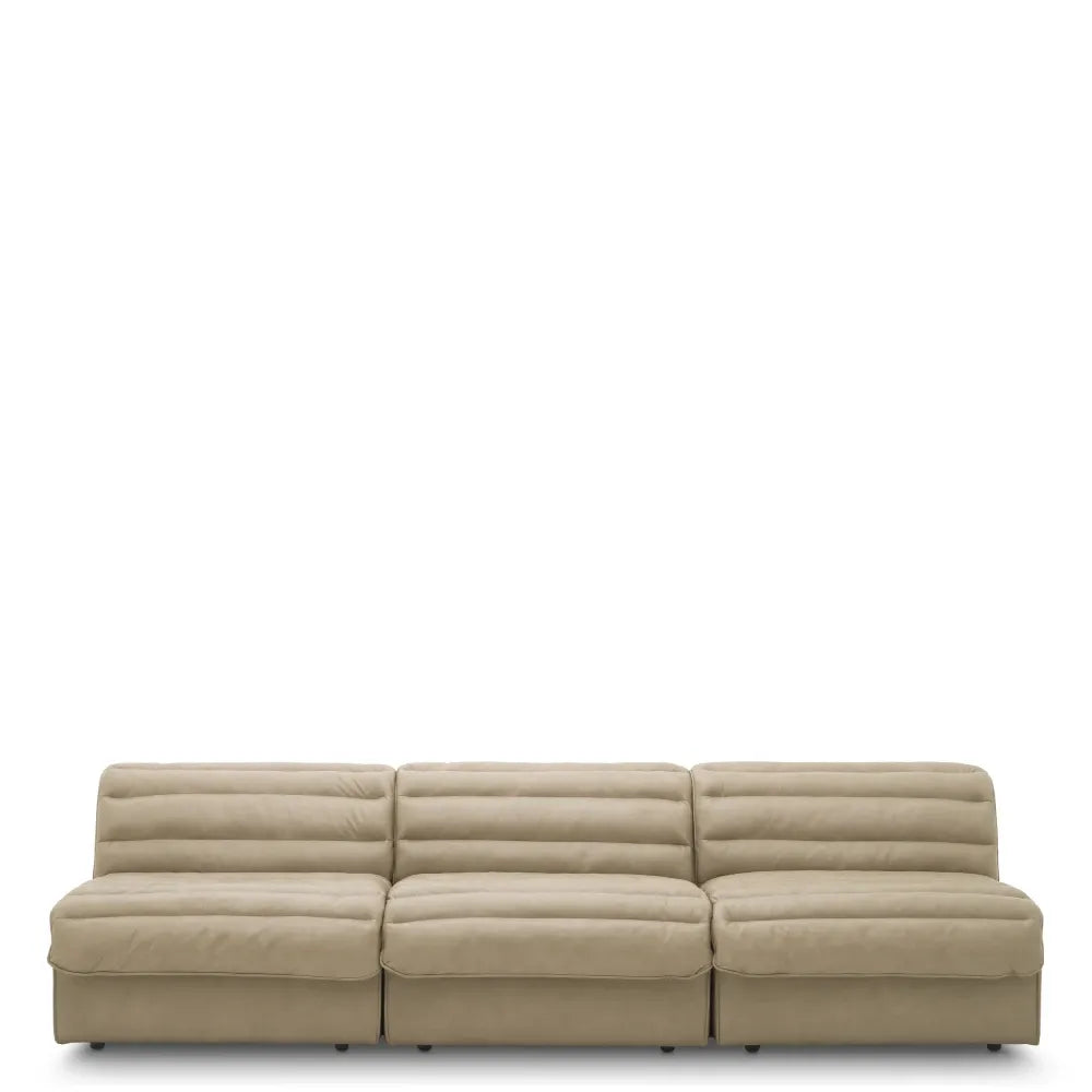 Modul centru tapitat cu Piele Bej L92xA106xH79cm Dunemore Eichholtz