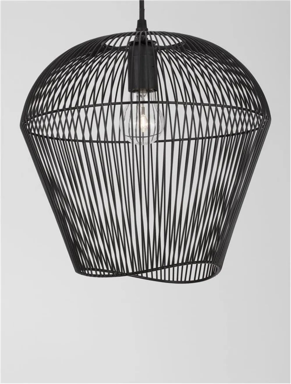 Pendul structura din Aluminiu Negru si abajur din Aluminiu Negru H185xL31.5cm IP20 BREDO