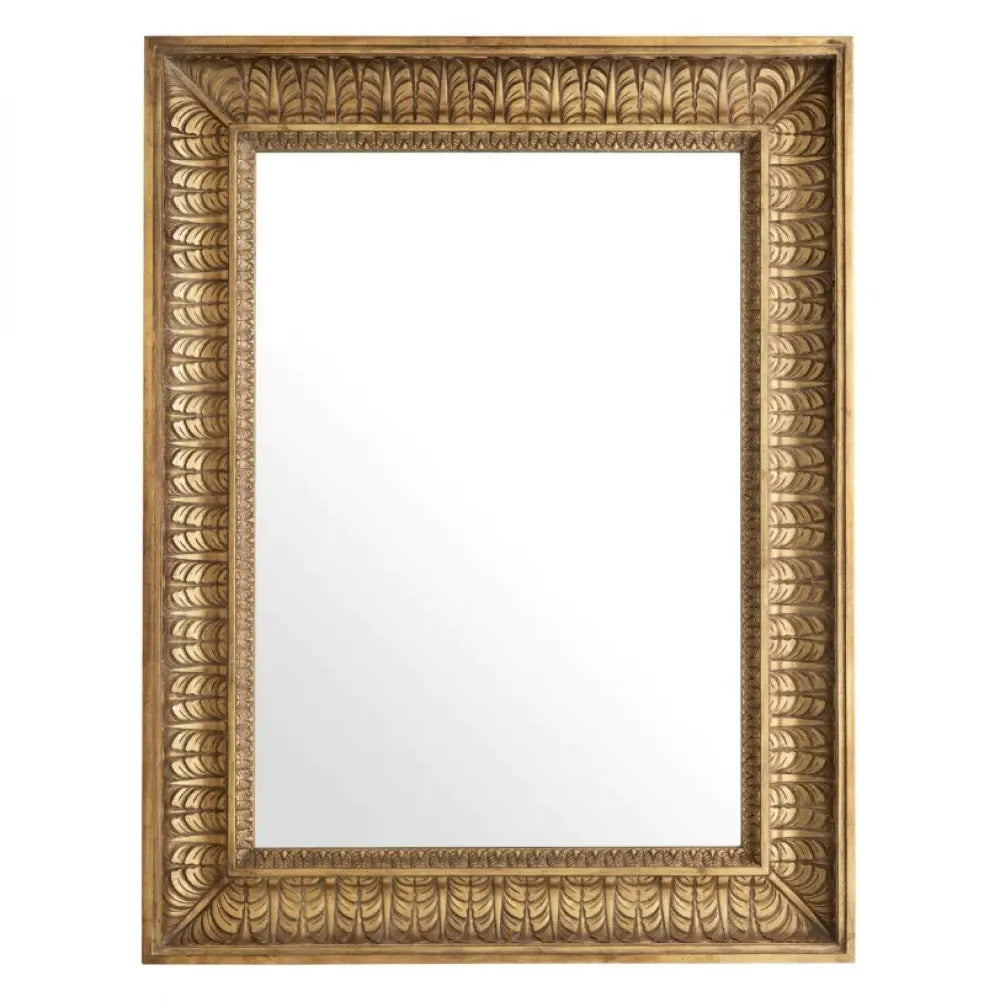 Oglinda cu rama din Lemn/Metal Auriu L77xH102.5cm Sahure M Eichholtz