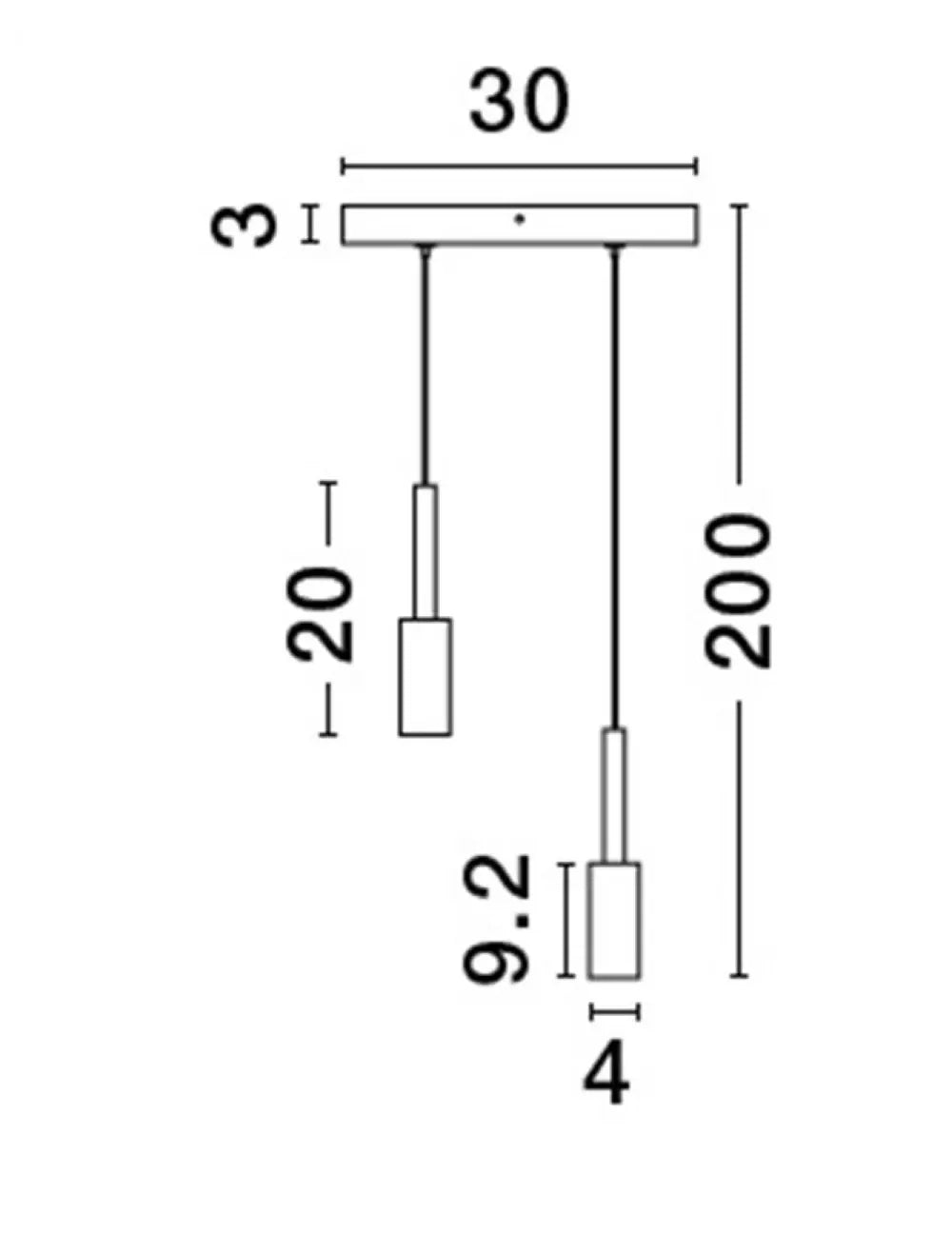 Pendul din Aluminiu Alb H200xL30cm IP20 14W 1121lm 3000k JOY