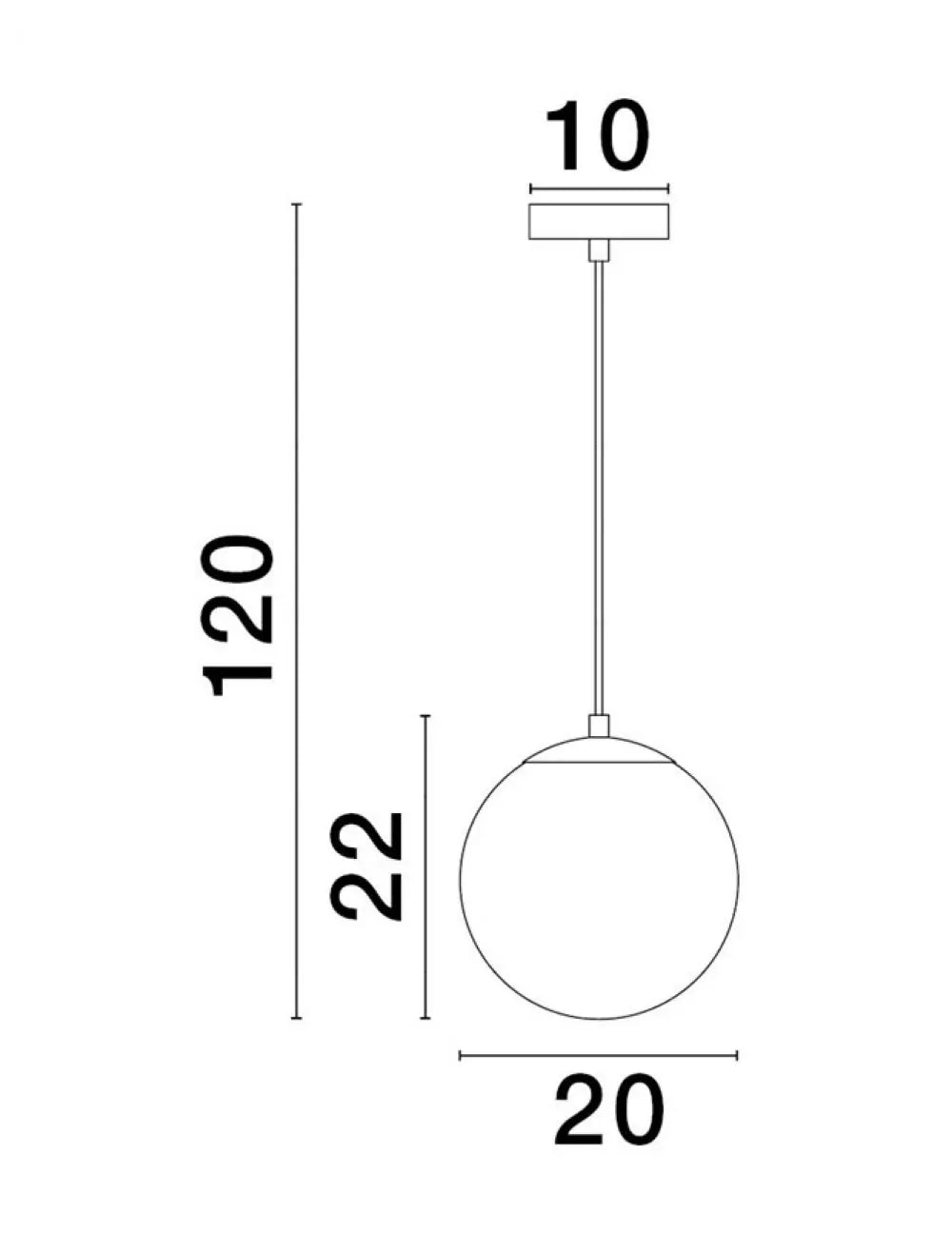 Pendul structura din Metal Auriu si abajur din Sticla Alb H120xL20cm IP20 VITA