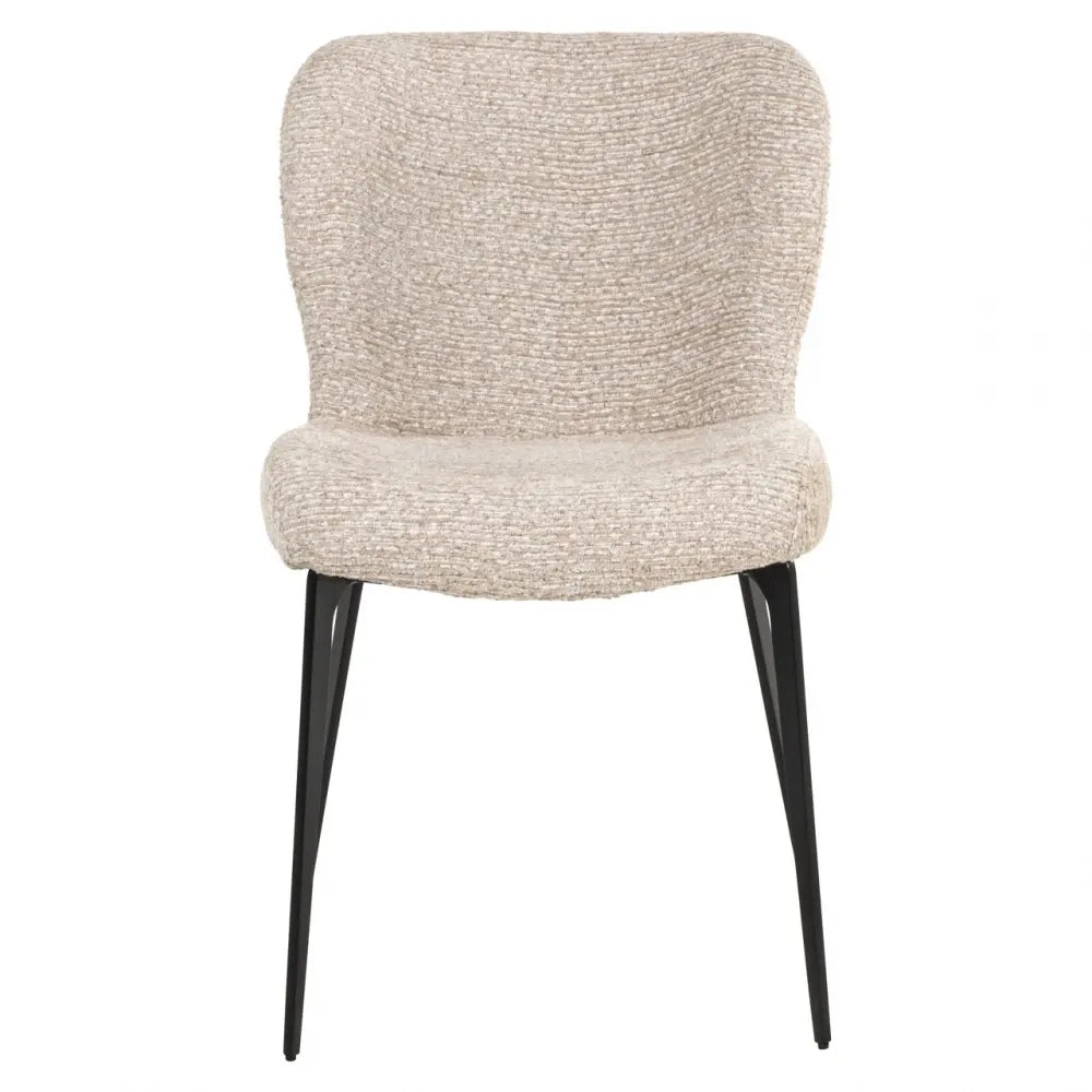 Scaun din Stofa Bej deschis si Metal Negru L51xH83.5cm Sergio Richmond interiors