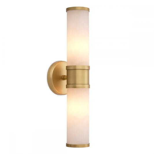 Aplica de perete din Metal Alama si Alabastru Alb H46.5xL12cm Claridges Double  Eichholtz