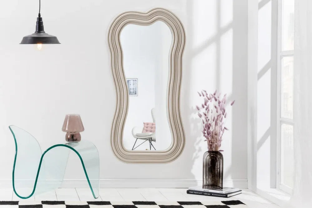 Oglinda cu rama din Poliuretan/MDF Bej H100xL52cm Alice Ii