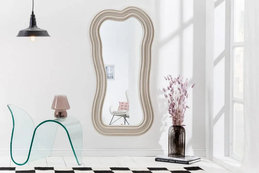 Oglinda cu rama din Poliuretan/MDF Bej H100xL52cm Alice Ii