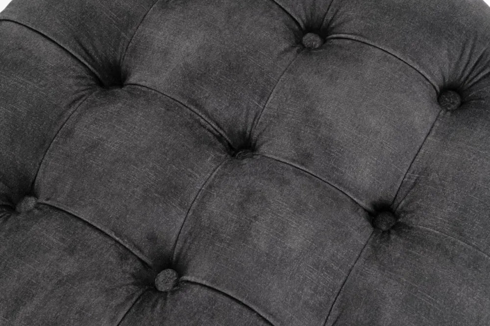 Puf cu spatiu de depozitare din Catifea Gri inchis H43xL50cm Modern Barock
