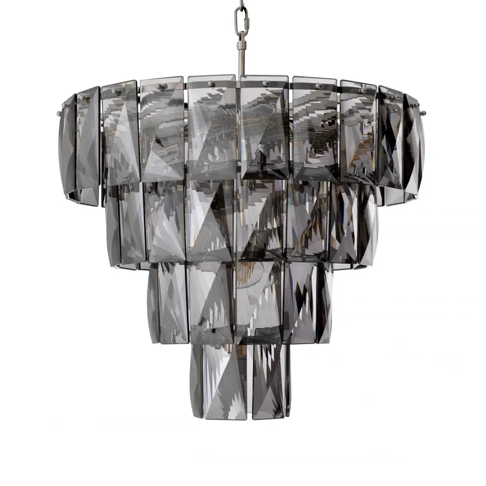 Candelabru din Metal Argintiu si Cristal Fumuriu H65xD60cm Amazone S Eichholtz