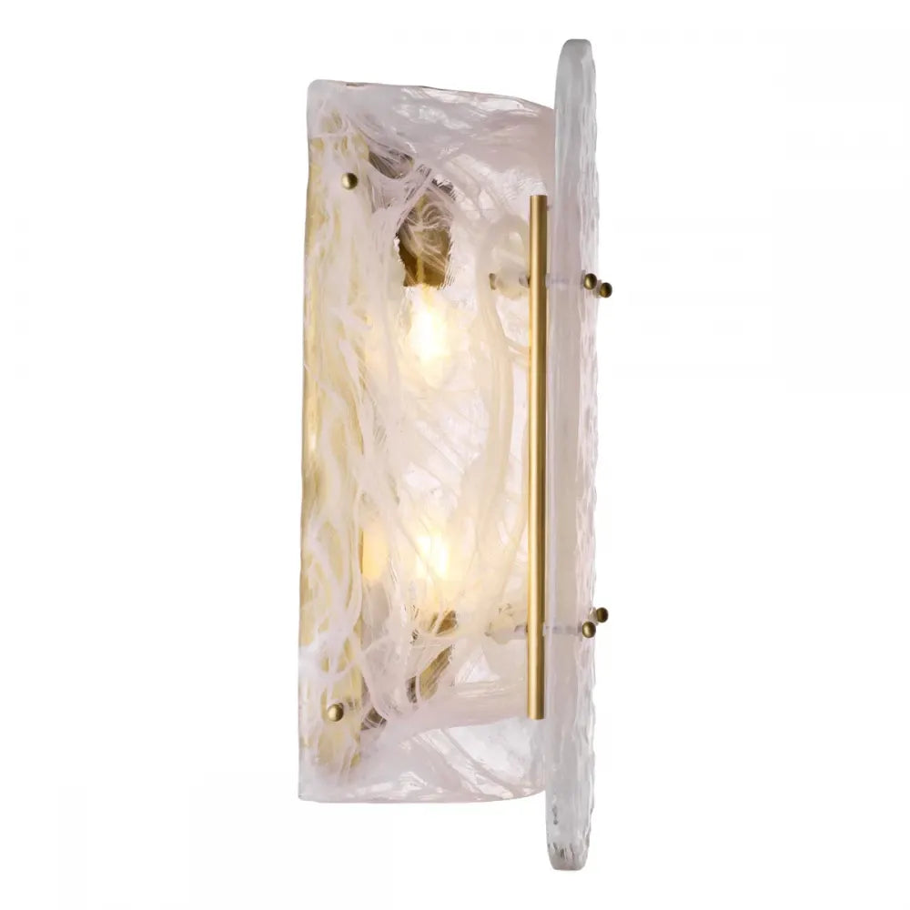 Aplica de perete din Otel inoxdabil Alama si Sticla Transparent H40.5xL18cm Ginnis Eichholtz