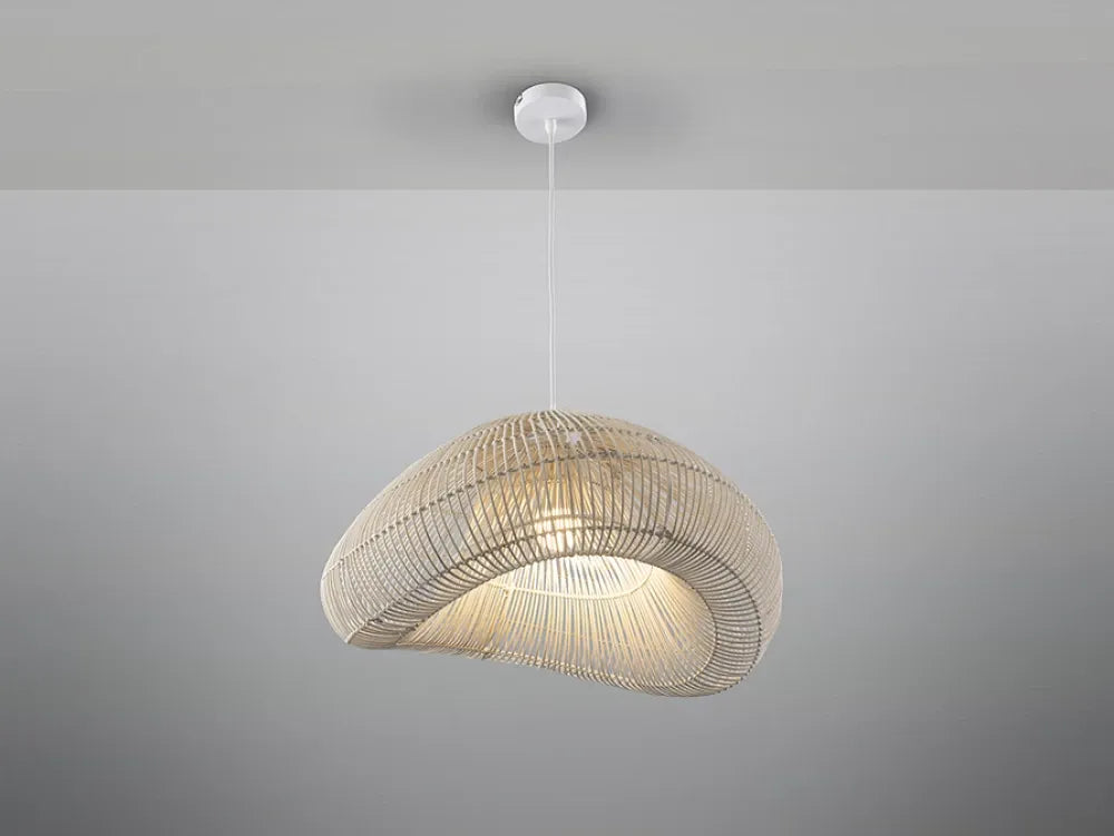 Pendul din Metal Alb si Ratan Alb H240xL54cm Sabah