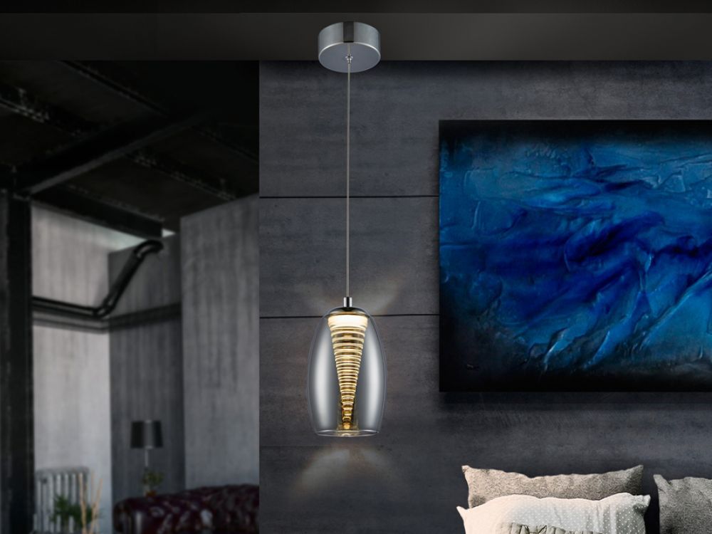 Pendul cu inaltime reglabila din Sticla Transparent cu LED D11xH120cm Nebula