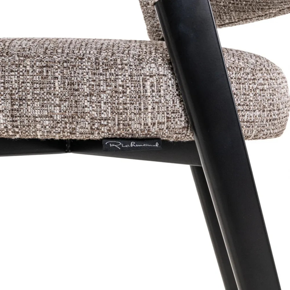 Scaun din Stofa Maro si Metal Negru L51xH77.5cm Zeno Richmond interiors
