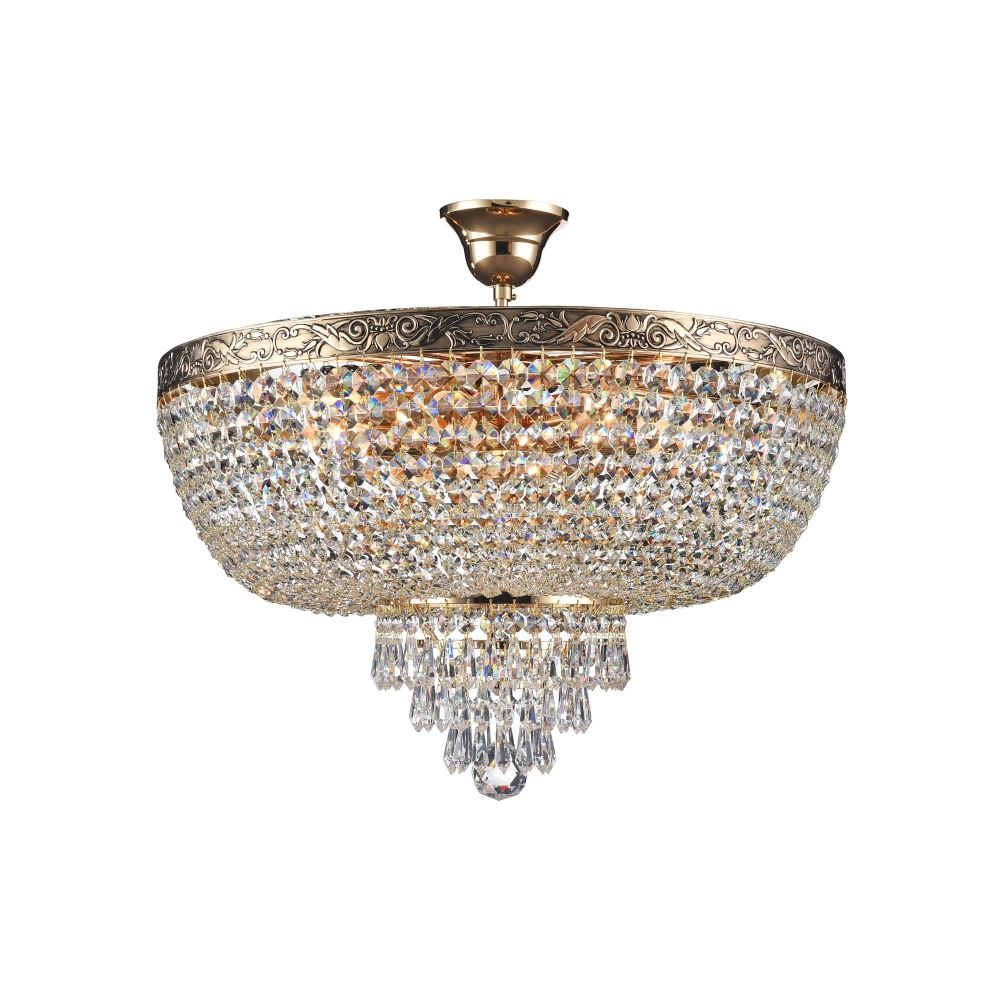 Lustra rotunda cu inaltime reglabila din Cristal Transparent cu 6 becuri D50xH45cm Palace