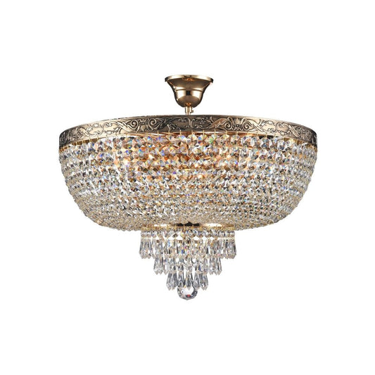 Lustra rotunda cu inaltime reglabila din Cristal Transparent cu 6 becuri D50xH45cm Palace