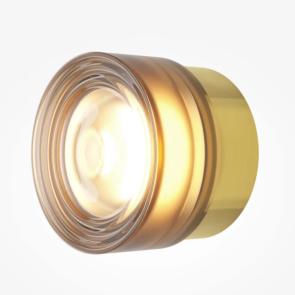 Aplica de perete din Metal Alama si Sticla Auriu Amber H12.5xL9.2cm Olo2