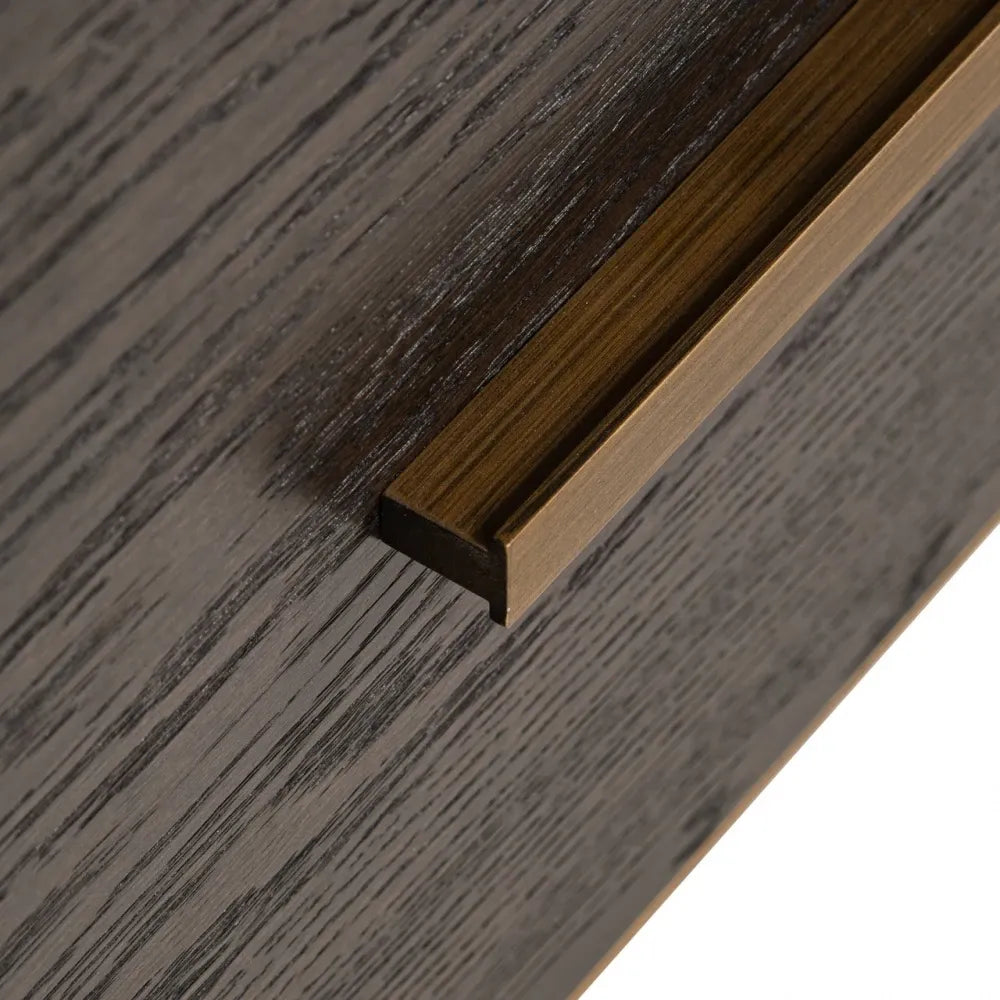 Etajera cu sertare din Lemn de stejar/Metal Maro/Alama si Lemn de stejar Maro L50xH220cm Carter Richmond interiors