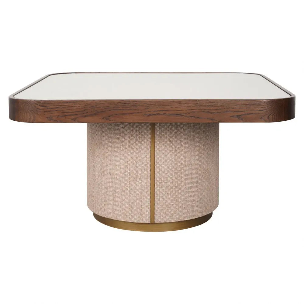Set 2 masute de cafea din Metal/In Auriu/Bej si Lemn/In/Sticla Maro/Bej L90xH38cm Willox Richmond interiors