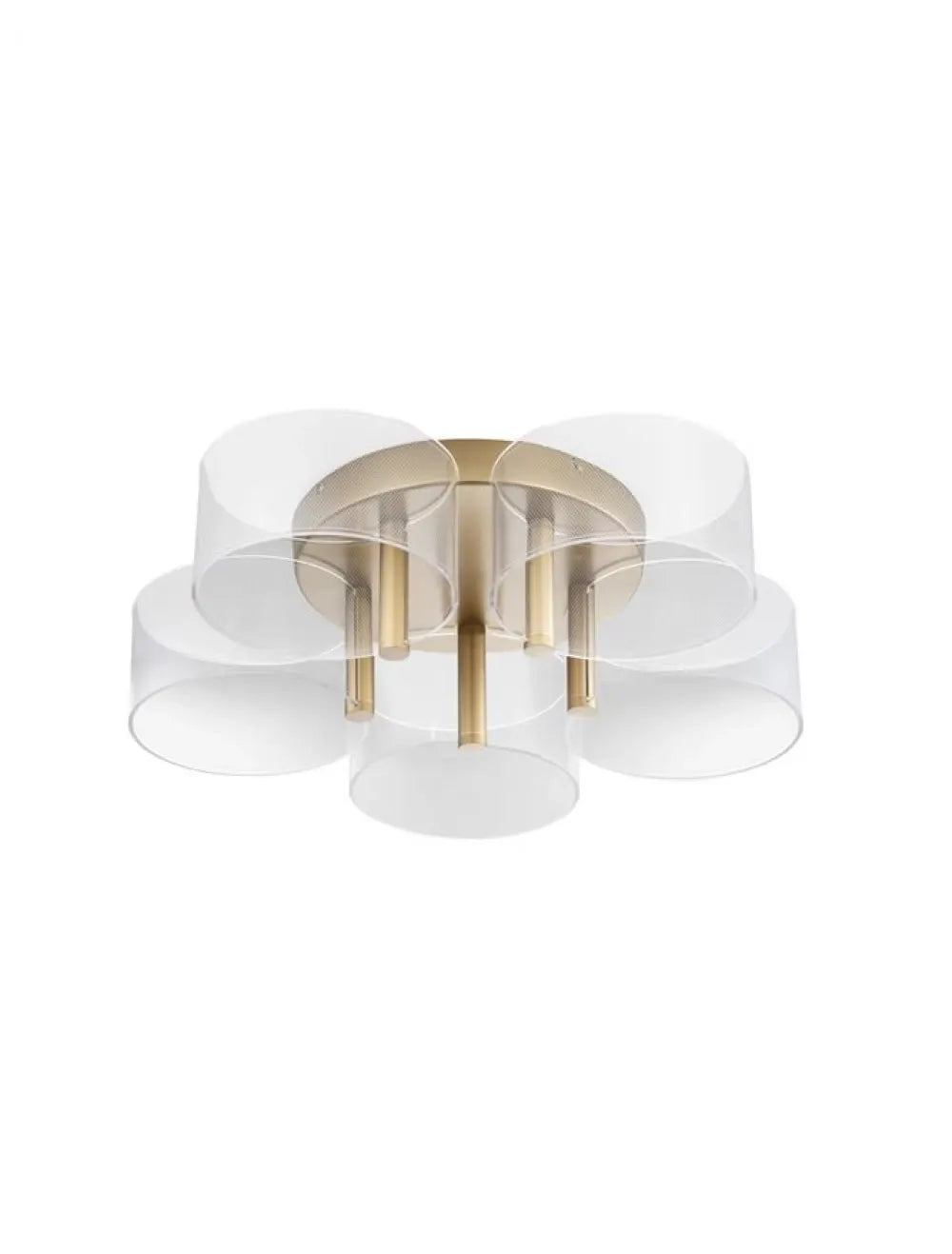Plafoniera structura din Metal Auriu si abajur din Acrilic Transparent H15.6xL56cm IP20 27W 1306lm 3000k GATLIN