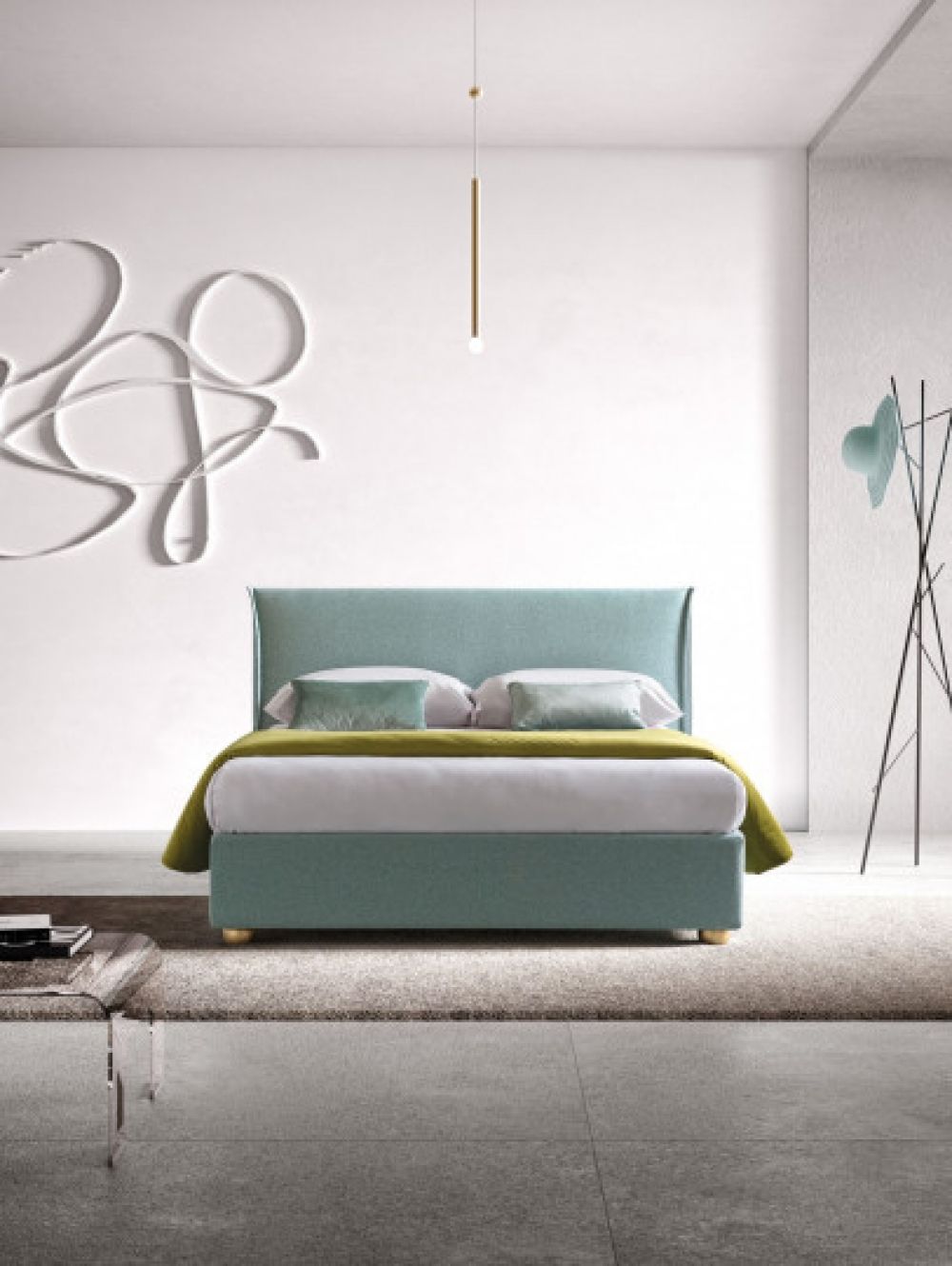 Pat tapitat cu somiera Hesperis customizabil 160x200