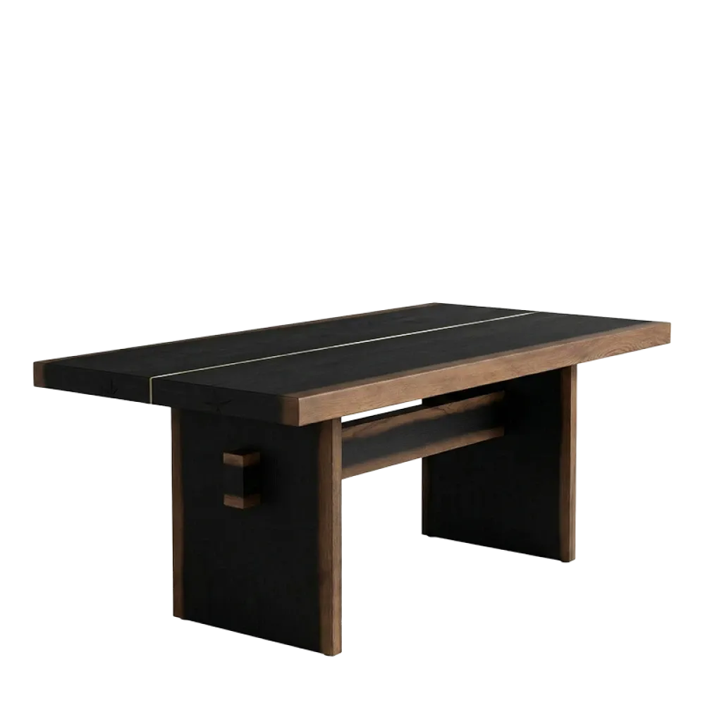 Masa dining dreptunghiulara din Lemn de Stejar in dimensiuni multiple Beams