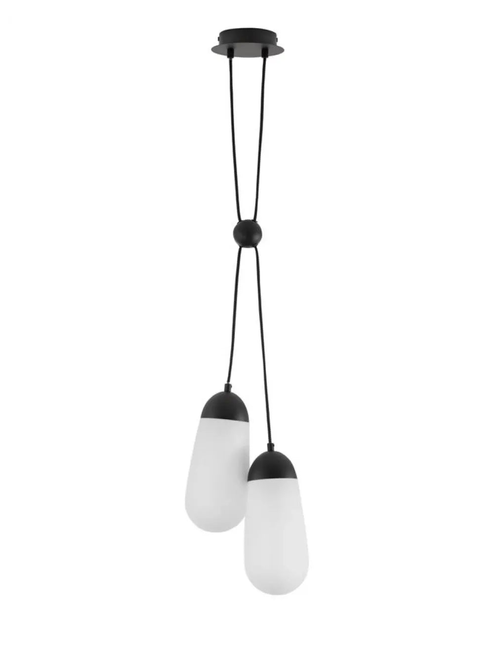 Lustra structura din Metal Negru si abajur din Sticla Alb H150xL25.2cm IP20 BLAKY
