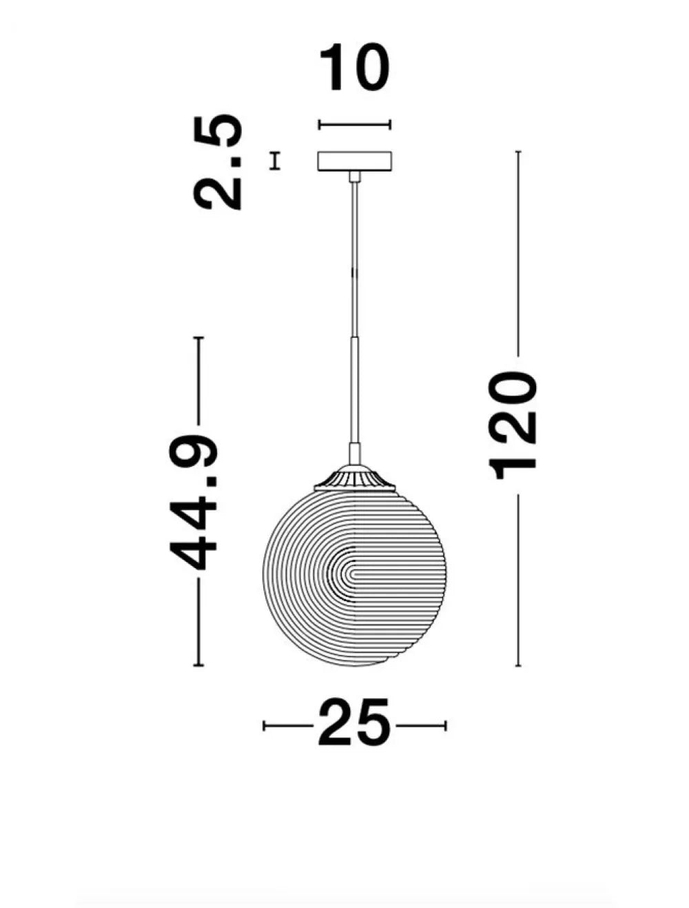 Pendul structura din Metal Negru si abajur din Sticla Fumuriu H120xL25cm IP20 ATHENA