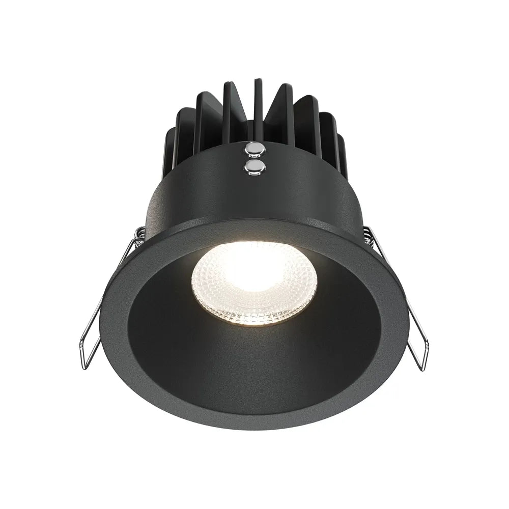 Spot incastrat rotund dimabil din Aluminiu Negru H8.5xD8.5cm IP 65 12W 930lm 4000k Zoom