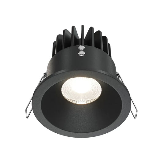 Spot incastrat rotund dimabil din Aluminiu Negru H8.5xD8.5cm IP 65 12W 930lm 4000k Zoom
