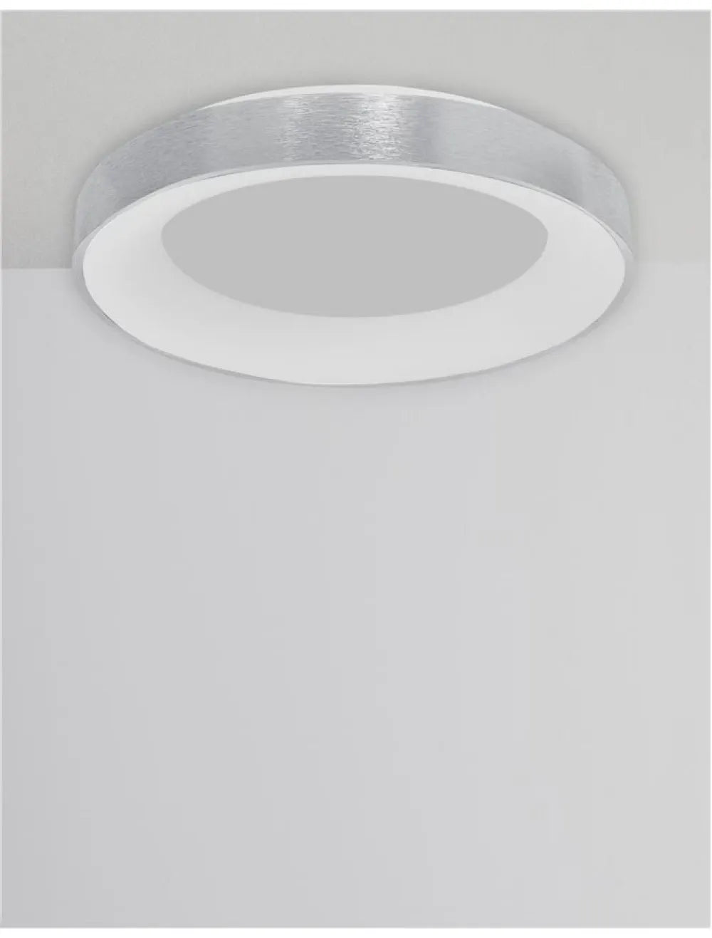 Plafoniera structura din Aluminiu Argintiu si abajur din Acrilic Alb H9xL60cm IP20 50W 2864lm 3000k RANDO THIN