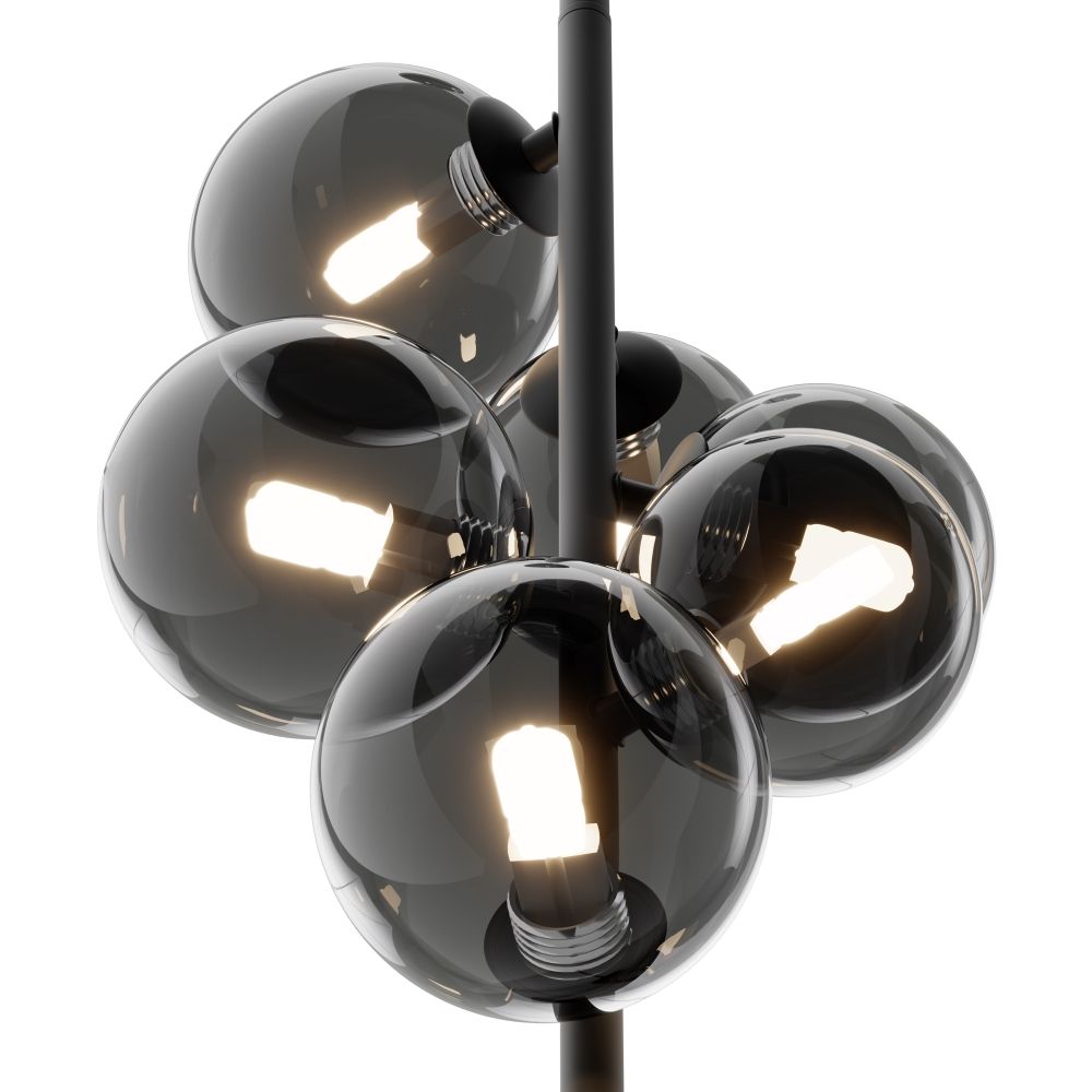 Lustra din Metal si Sticla Negru/Gri cu 6 becuri G9 28W D29xH170cm Dallas