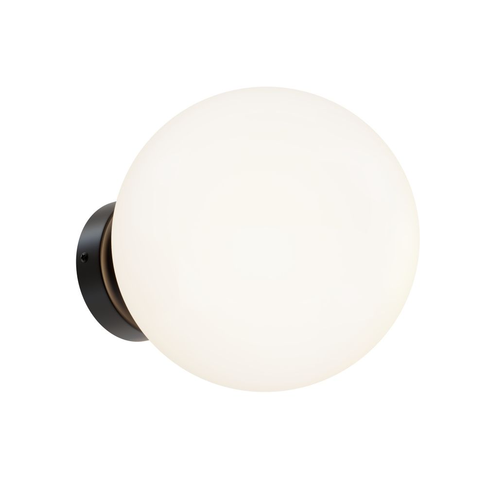 Aplica de perete Metal si Sticla Negru mat/Alb D20xH23cm Basic form