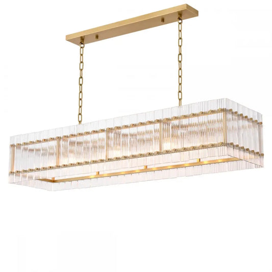 Candelabru din Metal Alama atichizata si Alabastru Transparent H27xL140.5cm Ruby Eichholtz