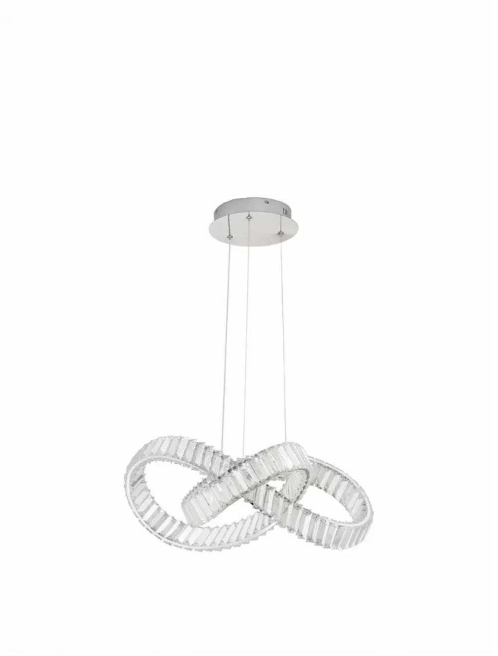 Lustra structura din Metal Argintiu si abajur din Cristal Transparent H120xL60cm IP20 49W 4075lm 3500k CONCETO