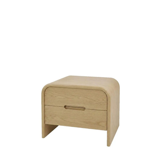 Noptiera cu colturi rotunjite si sertar Jasper de culoare stejar L66xH50cm