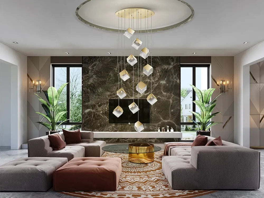 Candelabru din Metal Auriu si Sticla Transparent H400xD90cm Priscila