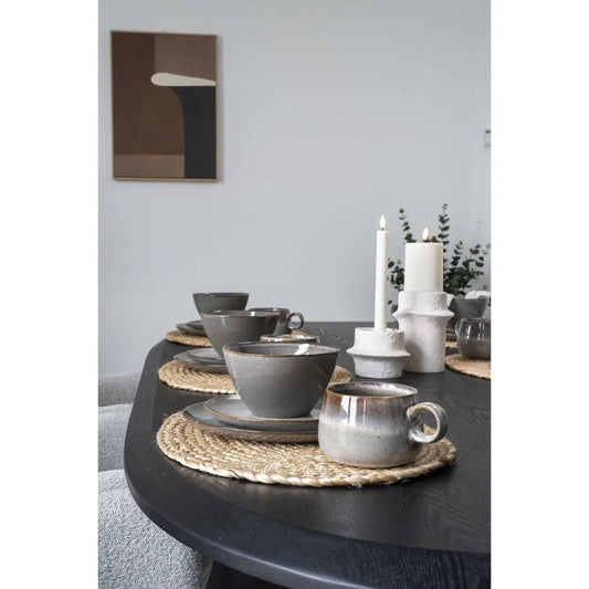 Set 4 cani din Ceramica Gri/Maro H7,5xD10cm Selma