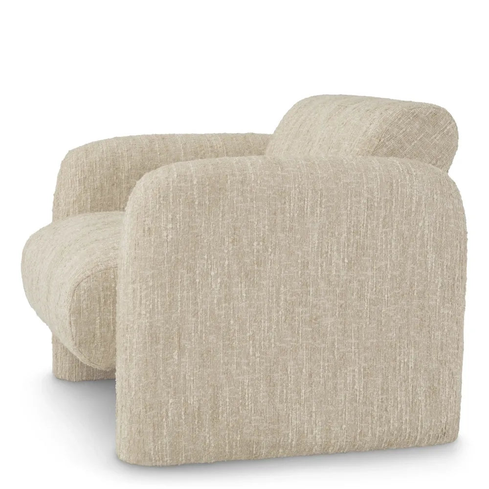 Fotoliu tapitat cu Stofa boucle Crem L100xA96xH80cm Vesper Eichholtz