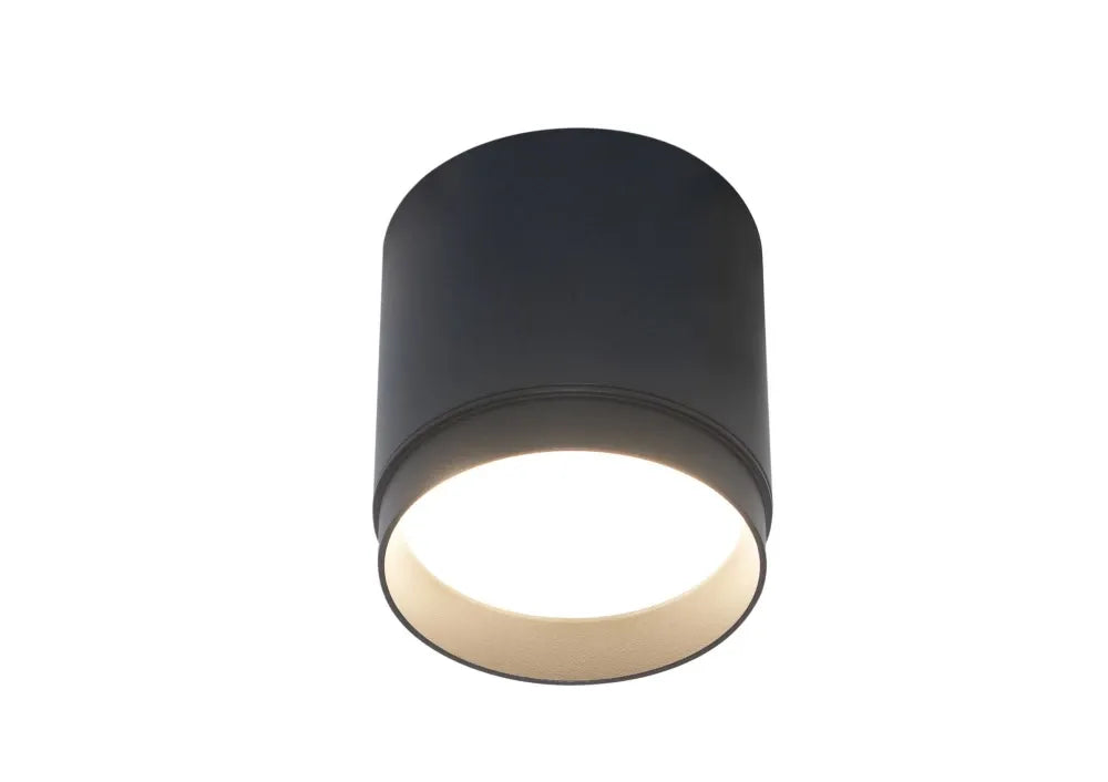 Spot aplicat din Aluminiu/Plastic Negru H8.5xD8.2cm Polar
