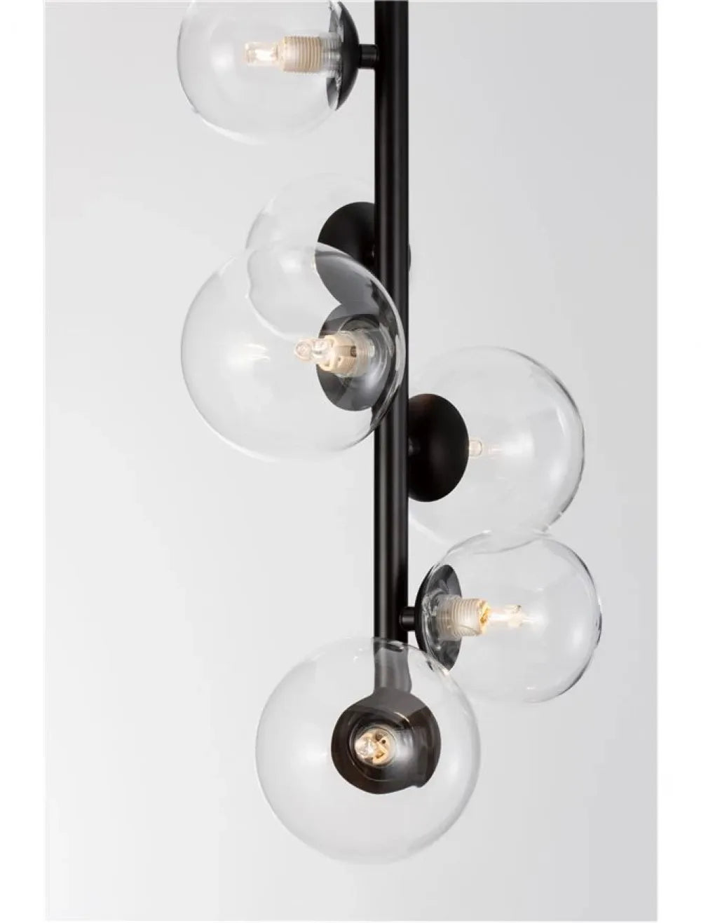 Lustra structura din Metal Negru si abajur din Sticla Transparent H120xL28cm IP20 ODILLIA