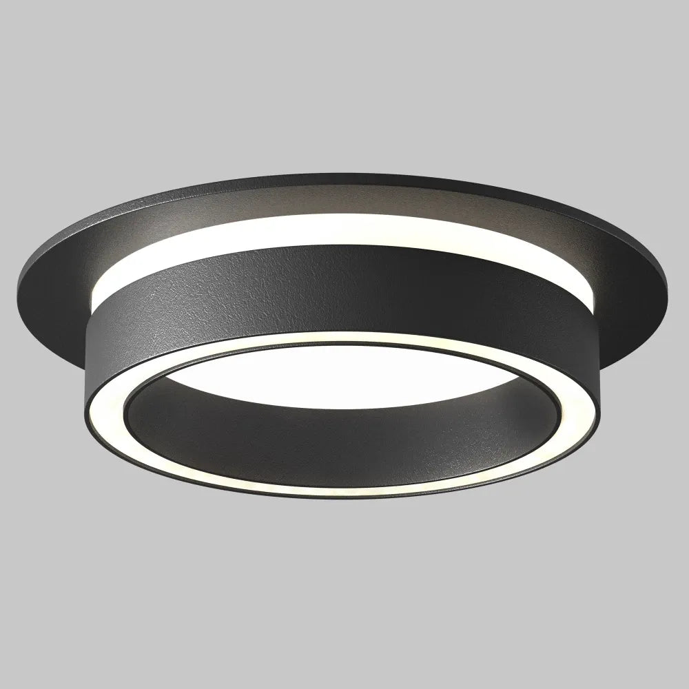Spot incastrat din Aluminiu/Acrilic Negru H4.15xD10.5cm 12W Orlo