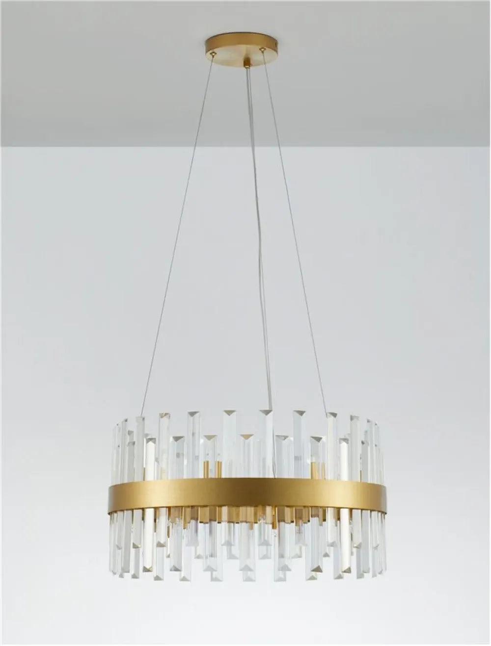 Candelabru structura din Metal Auriu si abajur din Cristal Transparent H120xL55cm IP20 CROWN