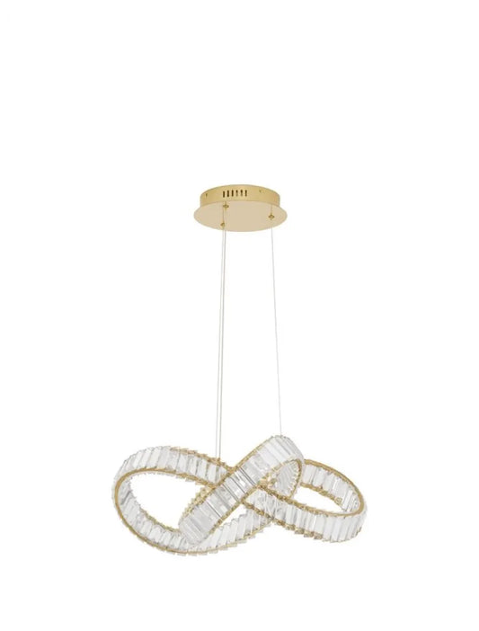 Lustra structura din Metal Auriu si abajur din Cristal Transparent H120xL60cm IP20 49W 4075lm 3500k CONCETO