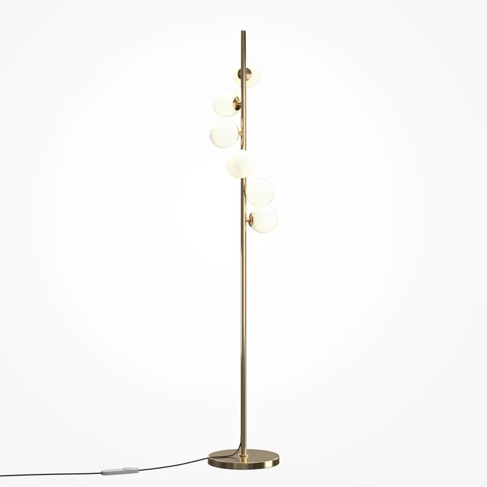 Lampa de podea din Metal Auriu si Sticla Alb H150xD25cm Dallas