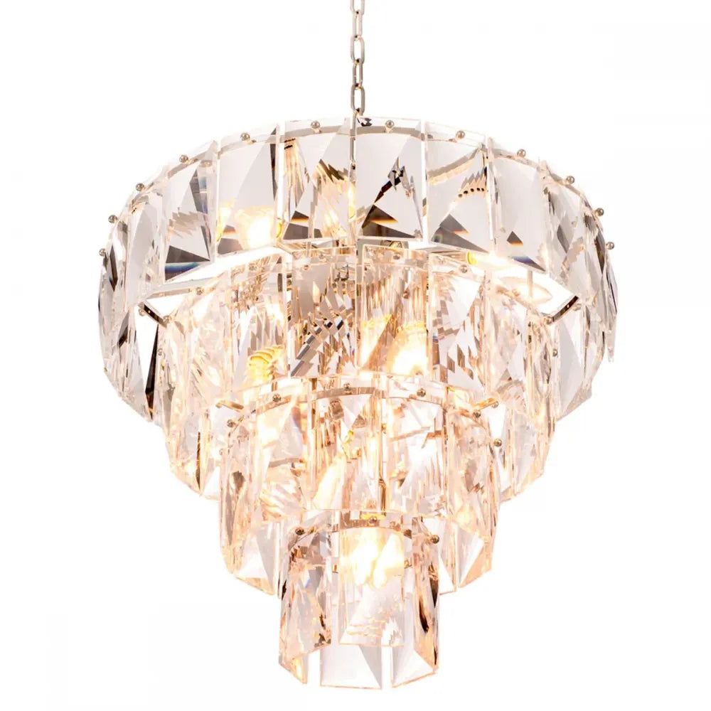 Candelabru din Metal Argintiu si Cristal Transparent H65xD60cm Amazone S Eichholtz