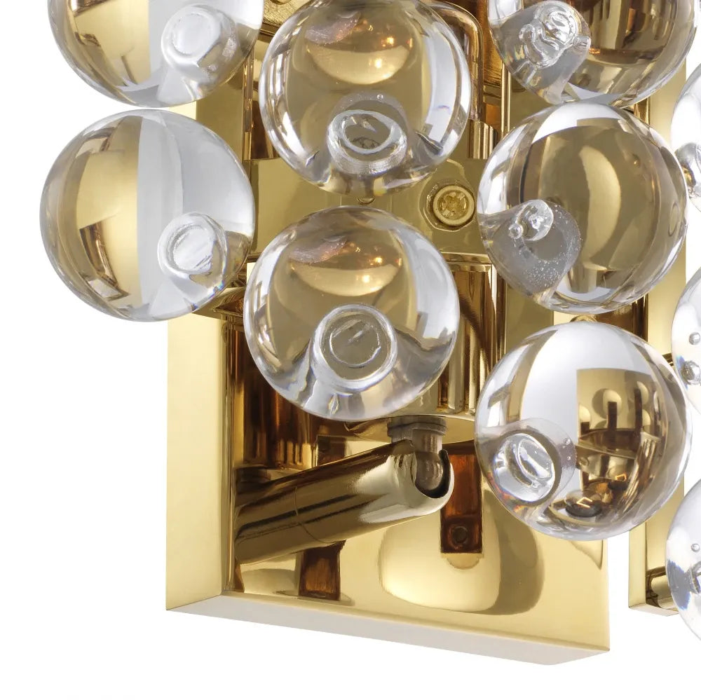 Aplica de perete din Metal Auriu si Sticla Transparent H24xL24.5cm Mylo Eichholtz