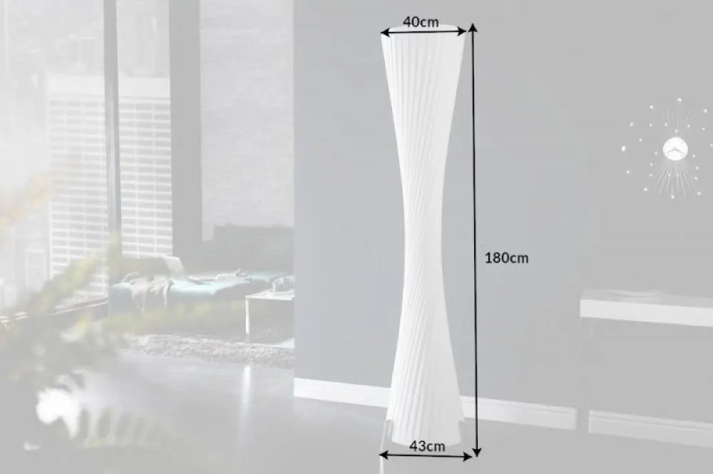 Lampa de podea din Metal Argintiu si Textil Alb H180xD43cm Paris
