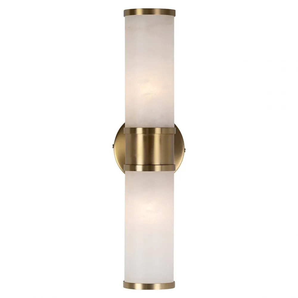 Aplica de perete din Metal Auriu si Sticla Alb H45xL12cm Charlize Richmond Interiors