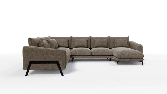 Coltar in forma de U tapitat cu Chenille Maro Sajma 03 L378x293cm Aspen